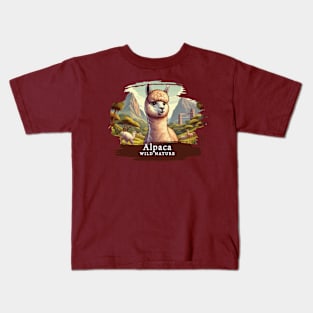 Alpaca - WILD NATURE - ALPACA - 18 Kids T-Shirt